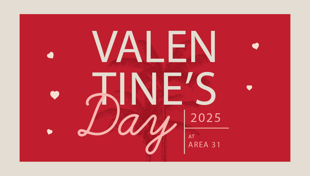 Valentine's Day 2025 at Area 31 flyer