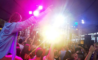 Crowd closeup at live music event